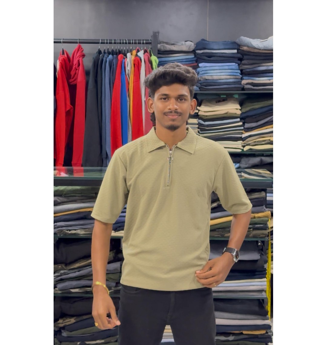 KOREAN ZIPPER T-SHIRT FOR MEN'S