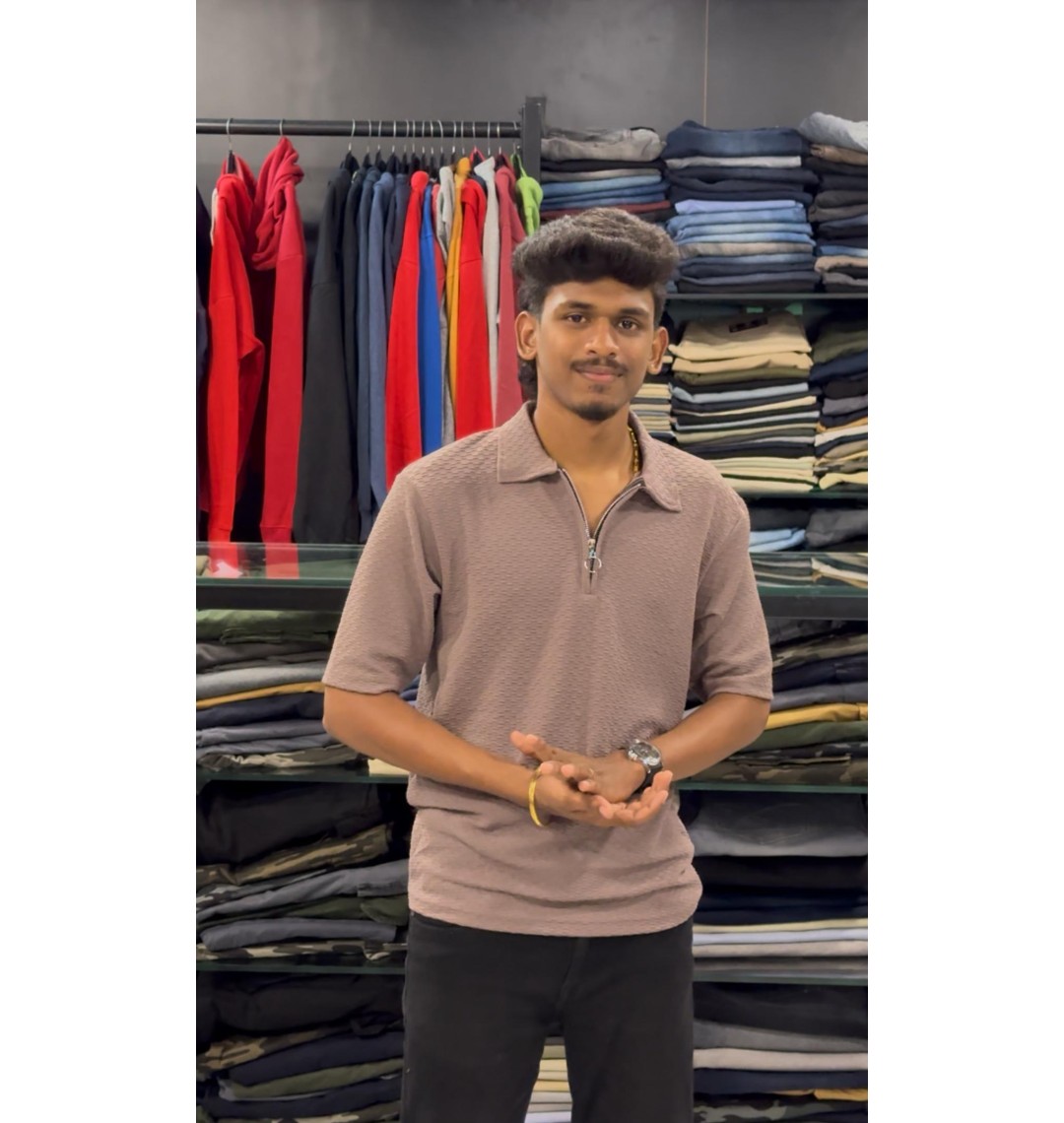 KOREAN ZIPPER T-SHIRT FOR MEN'S